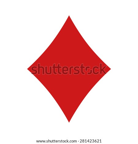Playing card diamond suit flat vector icon for apps and websites