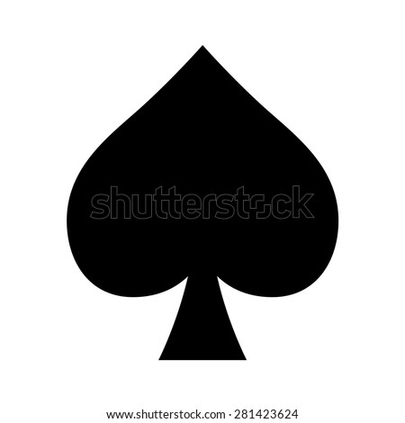 Playing card spade suit flat vector icon for apps and websites