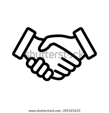 Business handshake / contract agreement line art vector icon for apps and websites ストックフォト © 