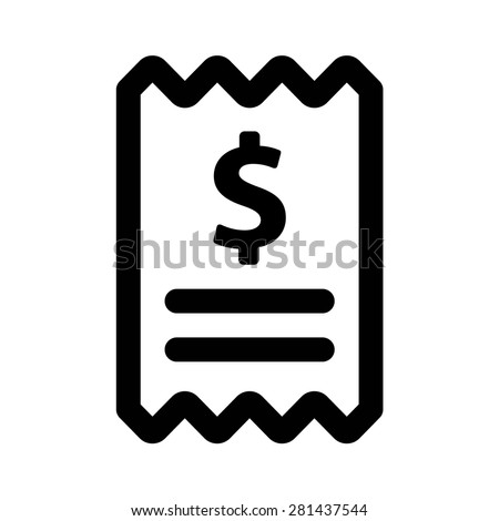 Checkout receipt or purchase receipt line art vector icon for apps and websites