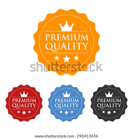 Premium quality seal or label flat vector icon