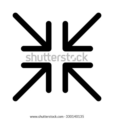 Exit or minimize full screen / fullscreen line art vector icon for apps and websites