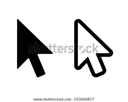 Computer mouse click pointer cursor arrow flat vector icon for apps and websites