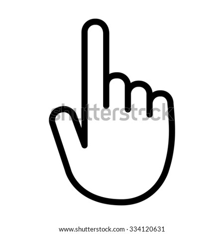 Hand touch, tap or click line art vector icon for apps and websites