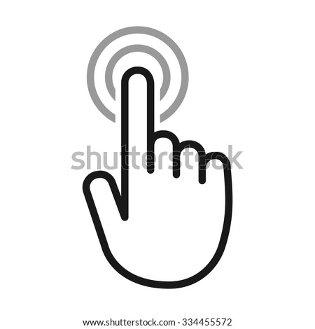 Hand touch / tap gesture line art vector icon for apps and websites