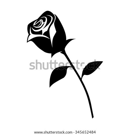 Romantic rose flower or blossom flat vector icon for apps and websites
