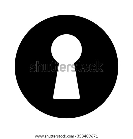 Vintage door keyhole access flat vector icon for apps and websites