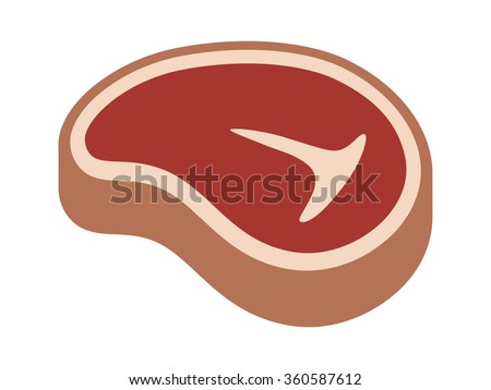 T-bone beef steak flat vector icon for food apps and websites