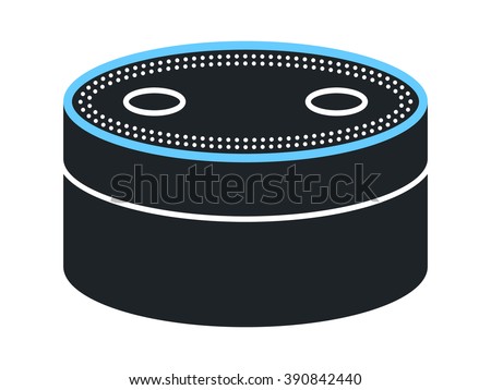 Small smart speaker with voice recognition flat vector icon for apps and websites