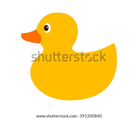Rubber duck / ducky bath toy flat vector color icon for apps and websites