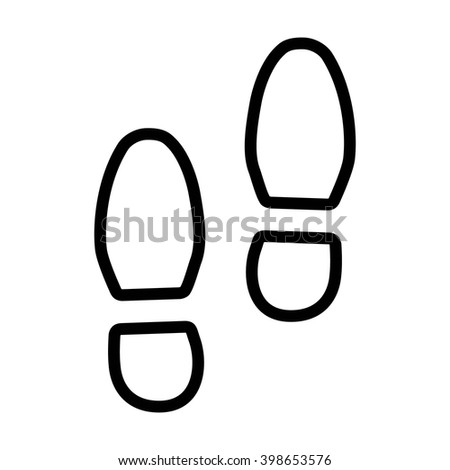 Footsteps / foot steps line art vector icon for fitness apps and websites