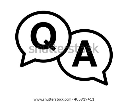 Questions & answers or Q&A speech bubbles line art vector icon for apps and websites