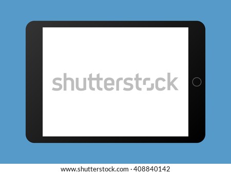 Portable tablet computer flat vector illustration for websites