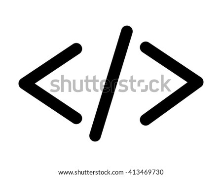 HTML code angle bracket line art vector icon for apps and websites
