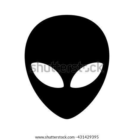 Extraterrestrial alien face or head symbol flat vector icon for apps and websites