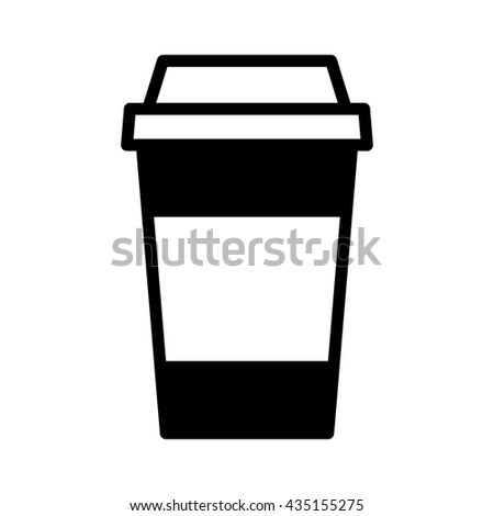 Coffee or tea in disposable paper cup flat vector icon for apps and websites