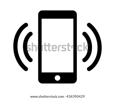 Smartphone / mobile phone ringing or vibrating flat vector icon for apps and websites