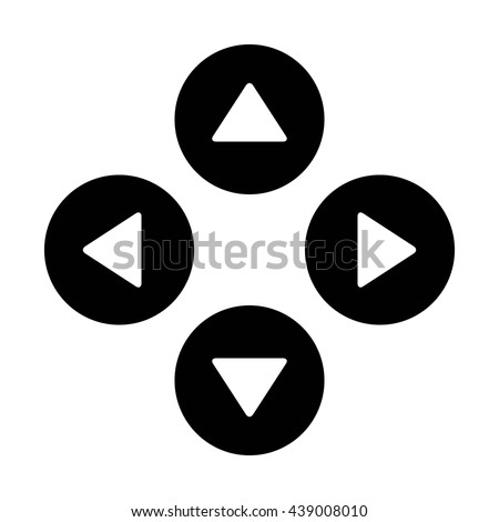 Up down left right  or north east south west round triangle arrows flat vector icon for apps and websites