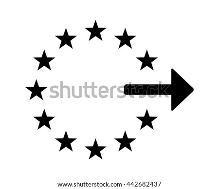 Exiting or withdrawal from the European Union / EU flat vector icon for apps and websites