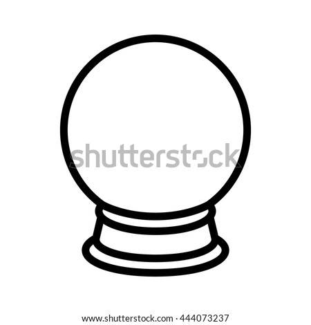 Crystal ball of fortune telling line art icon for apps and websites