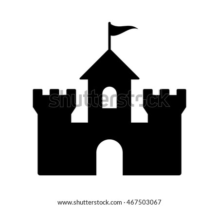 Castle fortress or citadel base flat vector icon for games and websites
