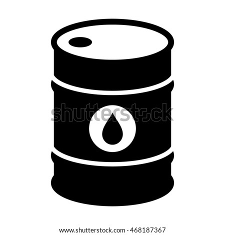 Oil drum container / barrel with sign flat vector icon for apps and websites