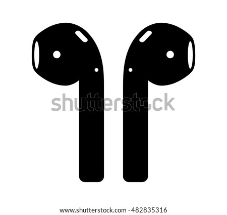 Airpods wireless headphones flat vector icon for apps and websites 