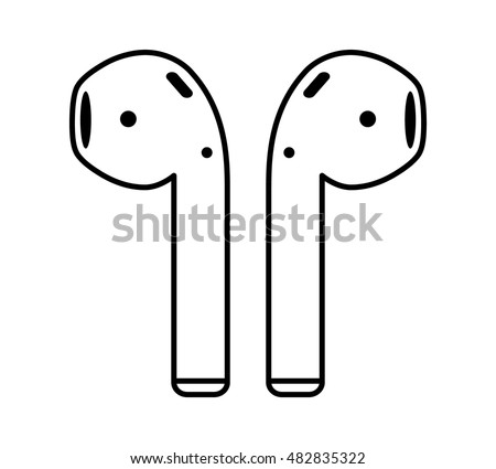 Airpods wireless headphones thin line art vector icon for apps and websites 