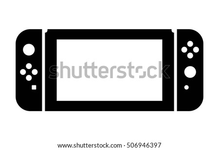 Portable / home video game console hybrid flat vector icon for gaming apps and websites