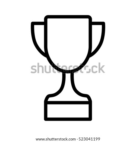 Winning trophy or championship trophy line art vector icon for apps and websites