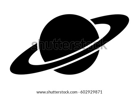 Planet Saturn with planetary ring system flat vector icon for astronomy apps and websites