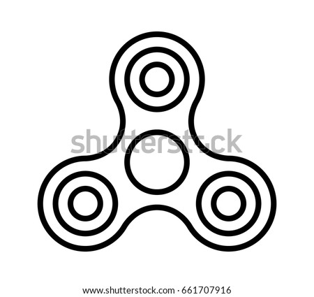 Fidget spinner toy for stress relief line art vector icon for apps and websites