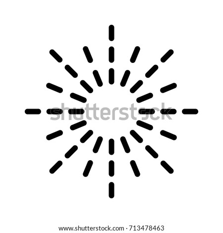 Sunburst / sun burst or sunlight line art vector icon for apps and websites