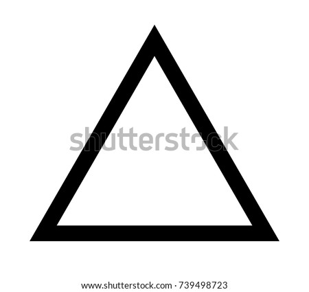 Triangle up arrow or pyramid line art vector icon for apps and websites