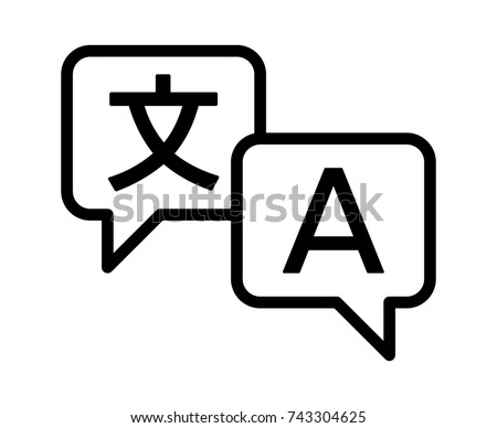 Language translation or translate service line art vector icon for apps and websites