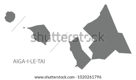 Aiga-i-le-Tai map of Samoa grey illustration