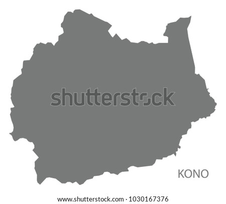 Kono Sierra Leone Map grey illustration silhouette