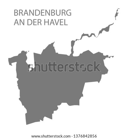 Brandenburg an der Havel grey county map of Brandenburg Germany