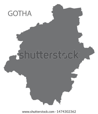 Gotha grey county map of Thuringia Germany