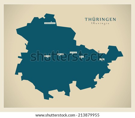 Modern map - Thuringia