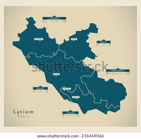 Modern map - Latium IT