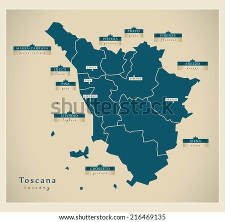 Modern map - Toscana IT