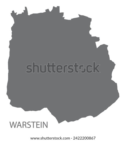 Warstein German city map grey illustration silhouette shape