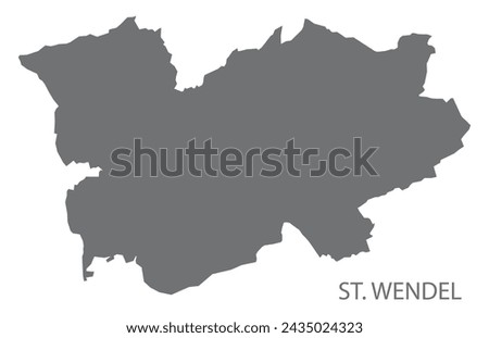 St. Wendel German city map grey illustration silhouette shape