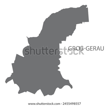 Groß-Gerau German city map grey illustration silhouette shape