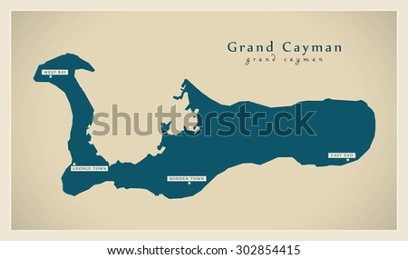 Modern Map - Grand Cayman KY