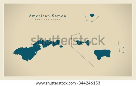 Modern Map - American Samoa AS