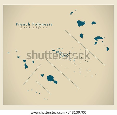 Modern Map - French Polynesia PF