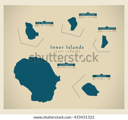 Modern Map - Inner Islands of Seychelles SC