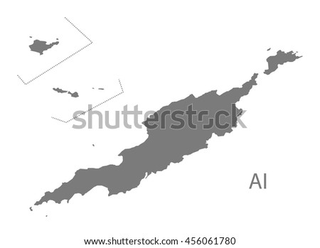 Anguilla Map grey